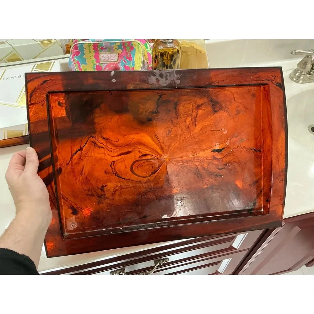 Pair of Brown Vanity Trays (accesories not included)